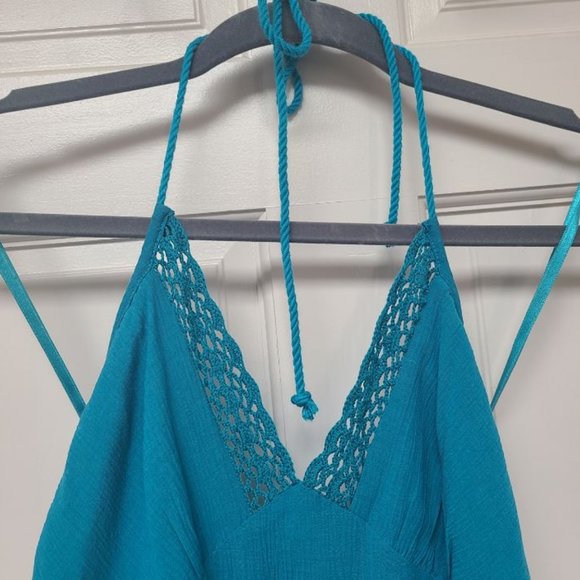 NWOT Banana Republic Halter Dress in Turquoise, Size 0 - Picture 2 of 7